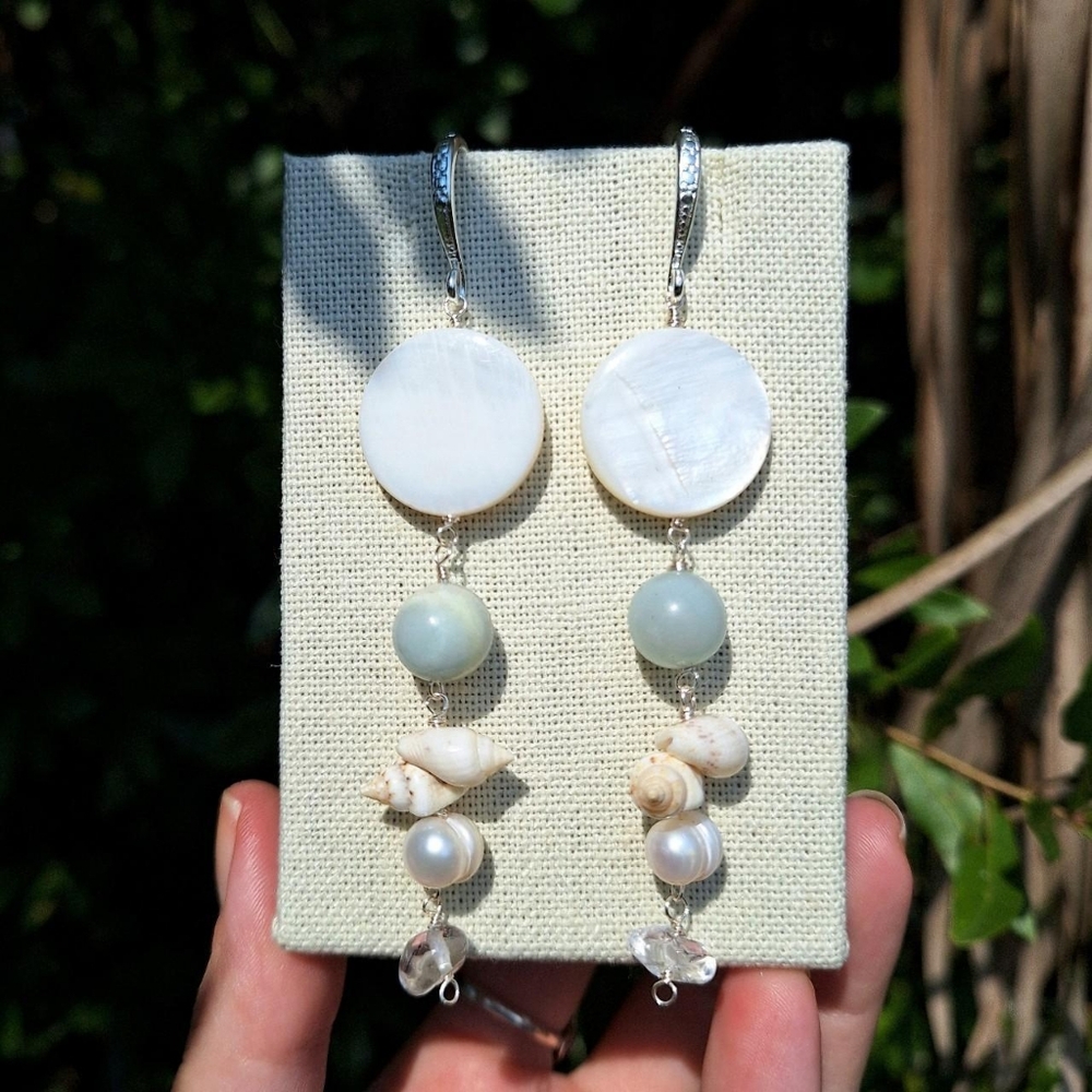 'Beachcomber' Collage Earrings ~ Artisan Jewelry
